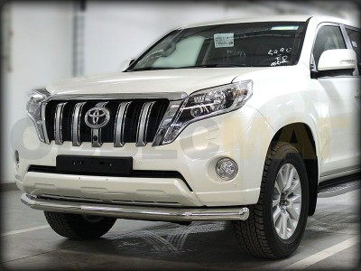 Защита переднего бампера 76 мм с подгибами длинная для Toyota Land Cruiser Prado 150 № LCPR13_1.3