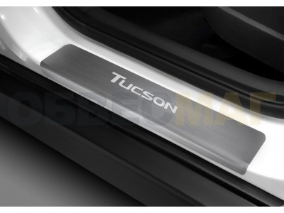 Накладки на пороги Rival с надписью, 4 шт для Hyundai Tucson 3 2018-2019