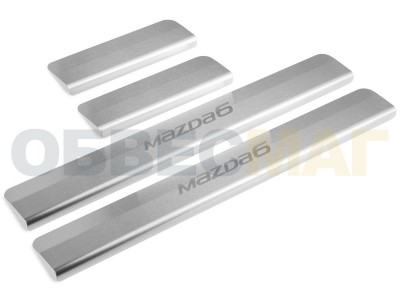 Накладки на пороги Rival с надписью, 4 шт для Mazda 6 № NP.3802.3