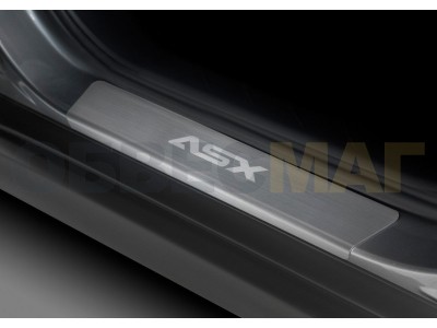 Накладки на пороги Rival с надписью, 4 шт для Mitsubishi ASX 2010-2021
