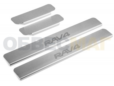 Накладки на пороги Rival с надписью, 4 шт для Toyota RAV4 № NP.5713.1