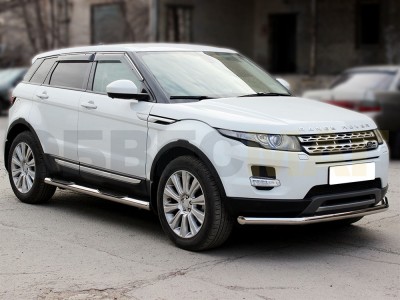 Пороги труба с накладками 76 мм для Range Rover Evoque № RRE_2