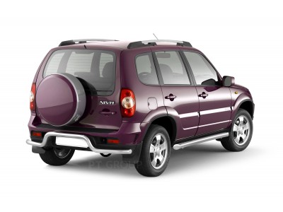 Защита порогов вогнутые d=76 мм (НПС) для Chevrolet Niva 2009-2020, Lada Niva 2020-2021