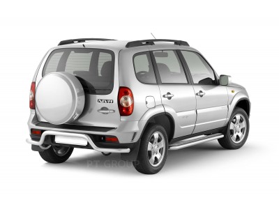 Защита порогов с алюм. площадкой d=51 мм (НПС) для Chevrolet Niva 2009-2020, Lada Niva 2020-н.в.