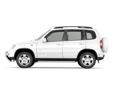 Защита порогов с алюм. площадкой d=51 мм (НПС) для Chevrolet Niva 2009-2020, Lada Niva 2020-н.в.