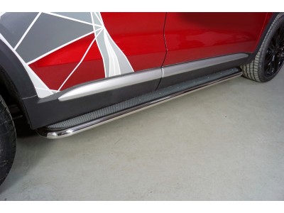 Пороги с площадкой (нерж. лист) 42,4 мм для Changan CS75 plus II 2022 – н.в. CHANCS75PL23-11
