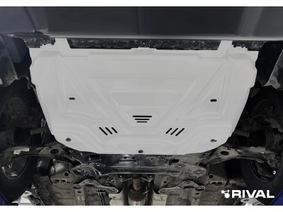 Защита картера + коплект крепежа, Rival, Алюминий для Jetour X90 Plus, Jetour Dashing, Jetour X70, Jetour X70 Plus, Soueast DX8S, Soueast S07 (2023-н.в.)