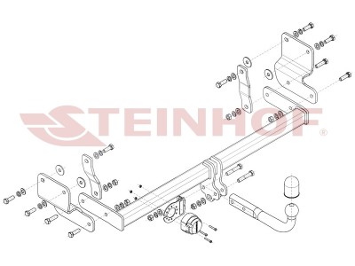 Фаркоп для Mitsubishi Pajero Pinin H70 3 двери 1999-2007 условно-съемное крепление шара №M-359