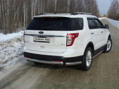 Защита заднего бампера овальная длинная 75х42 мм для Ford Explorer № FOREXPL12-10