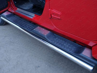 Накладки на пластиковые пороги декоративные (комплект 6 шт.) для Jeep Wrangler 5D № JEEPWRAN5D(3.6)14-27