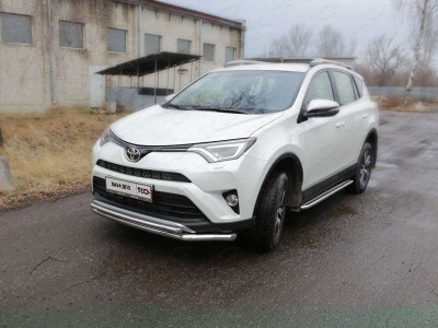 Защита передняя двойная 60-42 мм для Toyota RAV4 № TOYRAV15-24
