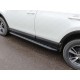 Пороги алюминиевые ТСС с накладкой чёрные для Toyota RAV4 2015-2019