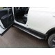 Пороги алюминиевые ТСС с накладкой серые для Toyota RAV4 2015-2019
