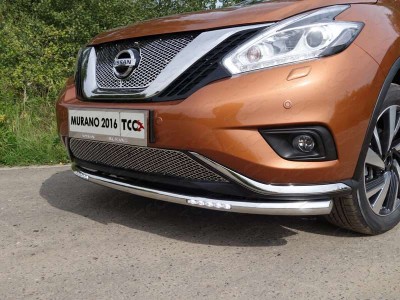 Защита переднего бампера с ДХО 60 мм ТСС для Nissan Murano 2016-2021