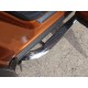 Пороги труба овальная с накладками гнутые 75х42 мм ТСС для Nissan Murano 2016-2021