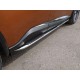 Пороги труба овальная с накладками гнутые 75х42 мм ТСС для Nissan Murano 2016-2021