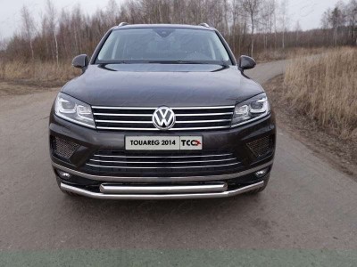 Защита передняя двойная 60-60 мм для Volkswagen Touareg № VWTOUAR14-14