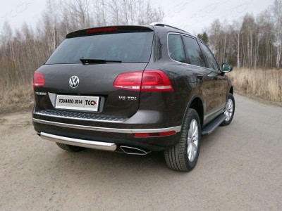 Защита заднего бампера овальная 75х42 мм для Volkswagen Touareg № VWTOUAR14-18