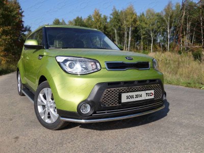 Защита переднего бампера 42 мм для Kia Soul № KIASOUL14-02