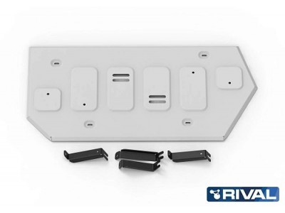 Защита топливного бака + комплект крепежа, Rival, Алюминий для Voyah Free EVR,  V-1.5, Гибрид, Автомат, полный, 2023-н.в. №333.9305.1