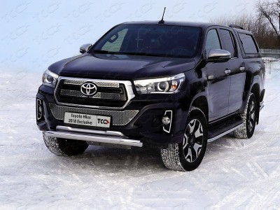 Защита переднего бампера 76 мм для Toyota Hilux Exclusive № TOYHILUXEXC18-05