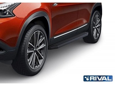 Порог-площадка "Premium-Black" A180ALB Rival + комплект крепежа Chery Tiggo 7 2019-2020, Chery Tiggo 8 2020-н.в., Chery Tiggo 8 Pro 2021-н.в., Chery Tiggo 8 Pro Max 2022-н.в., Chery Tiggo 4 Pro 2022-н.в., Exeed LX 2022-н.в. 