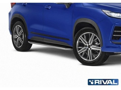 Порог-площадка "Premium" A180ALP Rival + комплект крепежа Chery Tiggo 7 2019-2020, Chery Tiggo 7 Pro 2020-н.в., Chery Tiggo 8 2020-н.в., Chery Tiggo 8 Pro 2021-н.в.