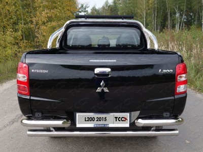 Защита кузова 75х42 мм со светодиодной фарой для Mitsubishi L200 № MITL20019-20