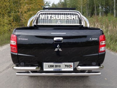 Защита кузова и заднего стекла 75х42 мм со светодиодной фарой для Mitsubishi L200 № MITL20019-21