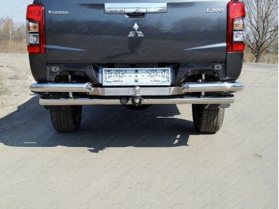 Защита задняя уголки 76 мм для Mitsubishi L200 № MITL20019-53
