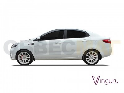 Дефлекторы окон Vinguru 4 штуки на седан для Kia Rio № AFV24312