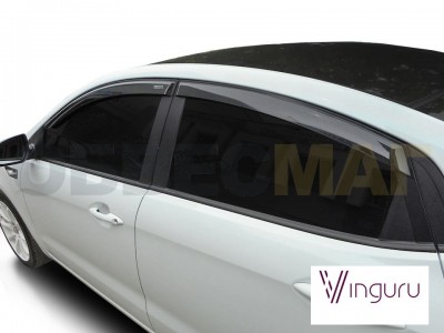 Дефлекторы окон Vinguru 4 штуки на седан для Kia Rio 2011-2017