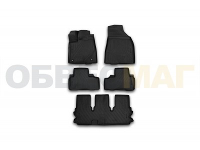 Коврики 3D в салон Element полиуретан 5 штук на Toyota Highlander № CARTYT00003