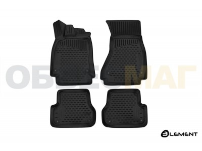 Коврики 3D в салон Element полиуретан 4 штуки на авто без перчат. ящика на Audi A6/Avant/Allroad № ELEMENT3D0424210k
