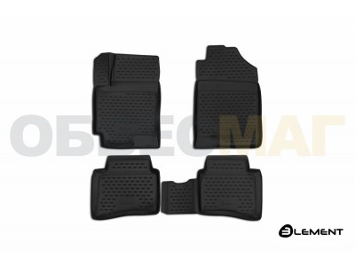 Коврики 3D в салон Element полиуретан 4 штуки на седан и хетчбек на Kia Rio/Rio X-line № ELEMENT3D2563210