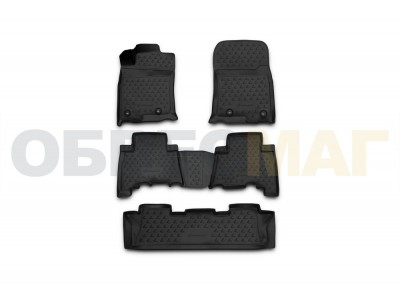Коврики 3D в салон Element полиуретан 5 штук для 7 мест на Lexus GX460 № NLC.3D.29.29.210k