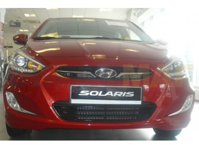 Защита радиатора Arbori черная сота 15 мм для Hyundai Solaris 2010-2014