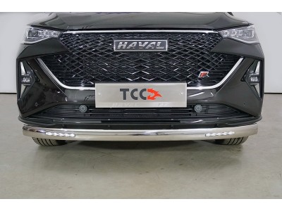 Защита передняя нижняя (овальная с ДХО) 75х42 мм для Haval F7X 2022 – н.в. HAVF7X22-10