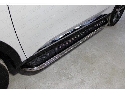 Пороги с площадкой 75х42 мм для Haval F7X 2022 – н.в. HAVF7X22-21