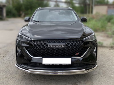Защита переднего бампера двойная d-60+43 с четырьмя загибами для Haval F7X 2022 – н.в. HVF7X_1