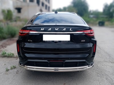 Защита заднего бампера двойная d-60+43 для Haval F7X 2022 – н.в. HVF7X_3