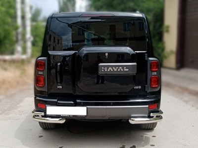 Защита заднего бампера "уголки" d-76+43 для Haval H9 2024-н.в.