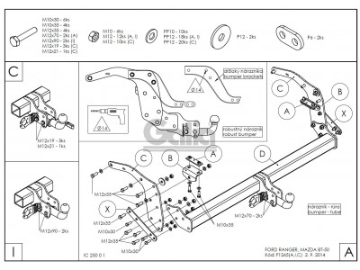 ТСУ Фаркоп оцинкованный Galia шар A для Mazda BT-50/Ford Ranger № F126A