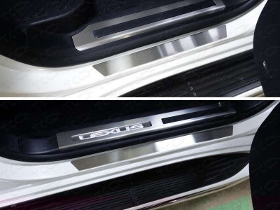 Накладки на пороги шлифованный лист для Lexus LX-570/450d (кроме F-Sport) № LEXLX450d15-04