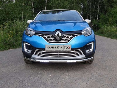 Защита переднего бампера с ДХО 60 мм для Renault Kaptur № RENKAP16-27