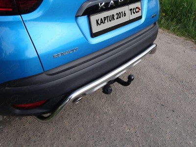 Защита заднего бампера 42 мм ТСС для Renault Kaptur 2016-2021