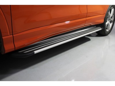 Пороги алюминиевые Slim Line Silver для Audi Q3 № AUDIQ319-11S