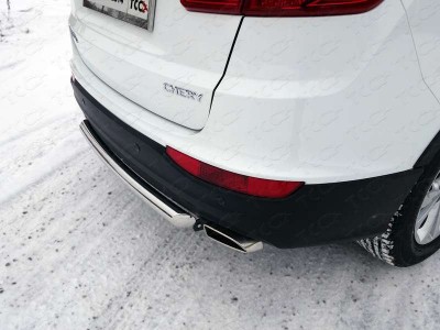 Защита заднего бампера 60 мм ТСС для Chery Tiggo 5 2014-2021