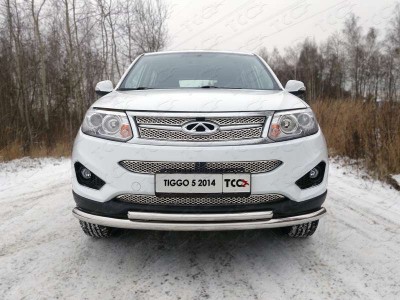 Защита передняя двойная 60-42 мм для Chery Tiggo 5 № CHERTIG514-02