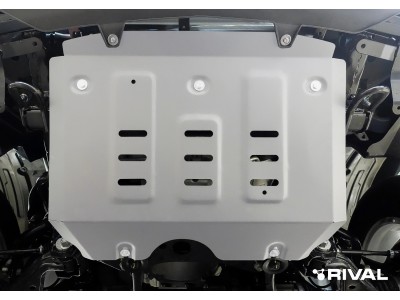 Защита радиатора + комплект крепежа, Rival, Алюминий для Jac T6 V-2.0 2018-н.в. /Jac T8 V-2.0 2023-н.в. /Sollers ST6 V-2.0 2023-н.в.